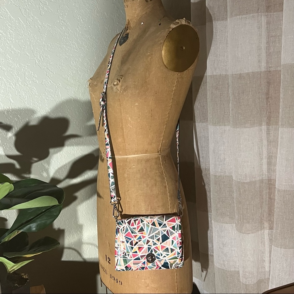 Charming Charlie Small Crossbody Bag Geometric Colorful Triangle Design Like New